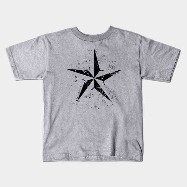 Nautical Star - Grunge Kids T-Shirt by MellowGroove